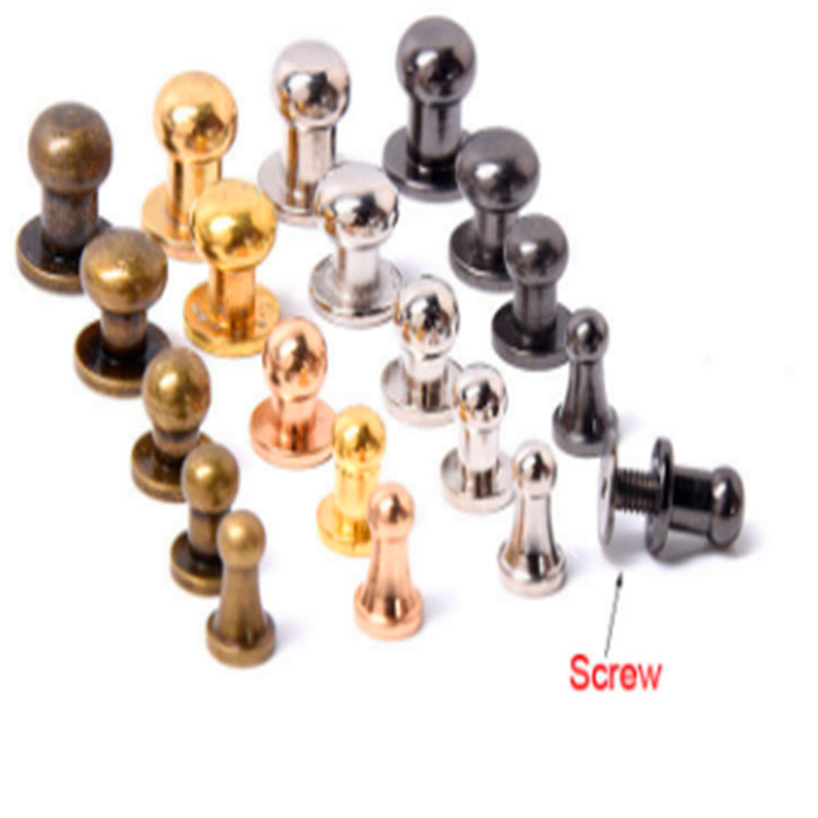 Customized solid brass chicago binding rivets screw for leather