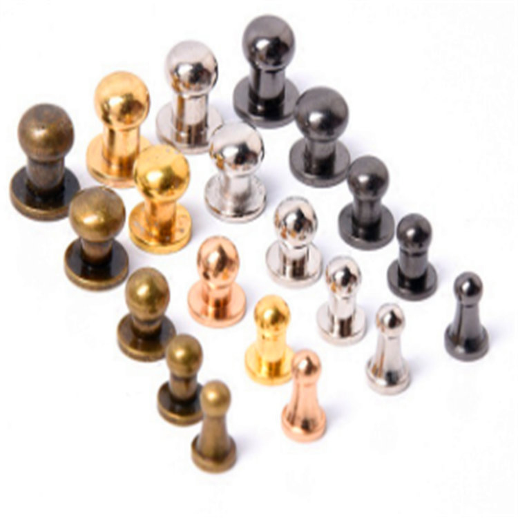 Customized solid brass chicago binding rivets screw for leather