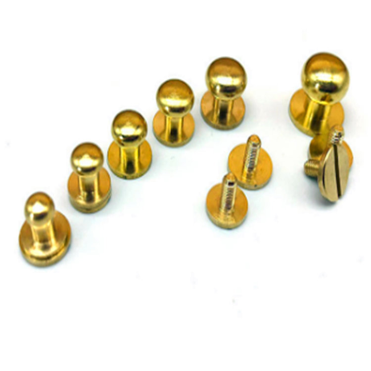 Solid Brass Round head Sam Browne Studs for leather belt