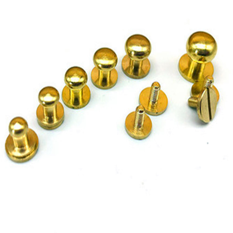 Solid Brass Round head Sam Browne Studs for leather belt