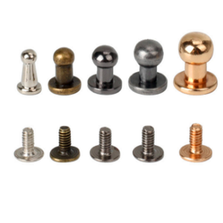 Solid metal ball head screwback button studs for leather bag