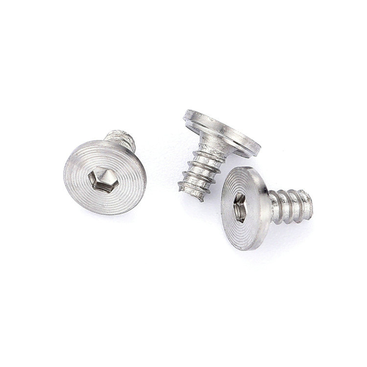 Stainless steel stain brushed hexagon socket flat head micro self tapping screw