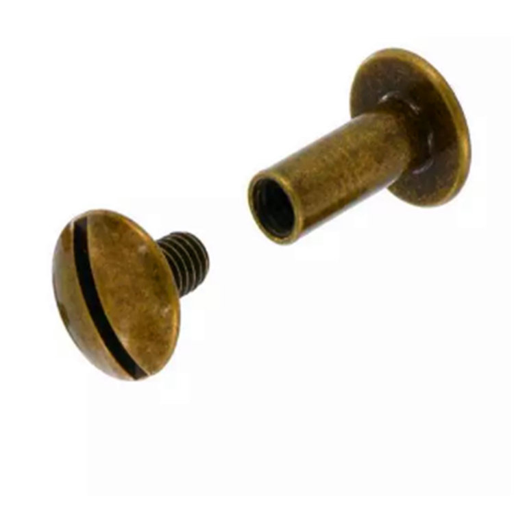 Customized classical antique brass color solid brass chicago screws