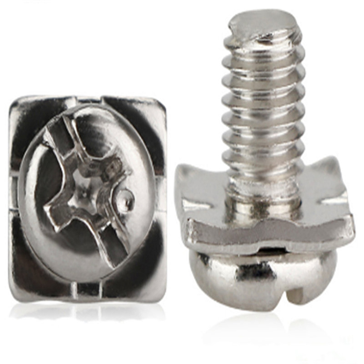 High Quality Cross Recessed Round Head Set Screw with Square Washers