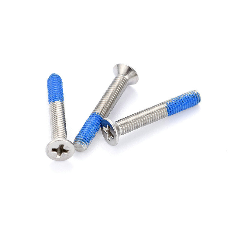 M3 Stainless Steel Countersunk Head PH2 Machine Screws with Nylon patch