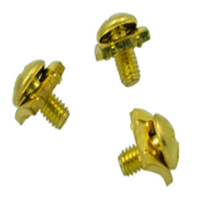 Solid Brass Cross Slot Drive Square Washer Combine Set Screw