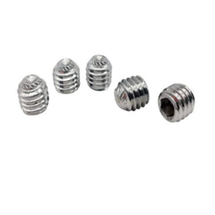 A2-70 stainless steel knurled cup point hexagon socket set screw