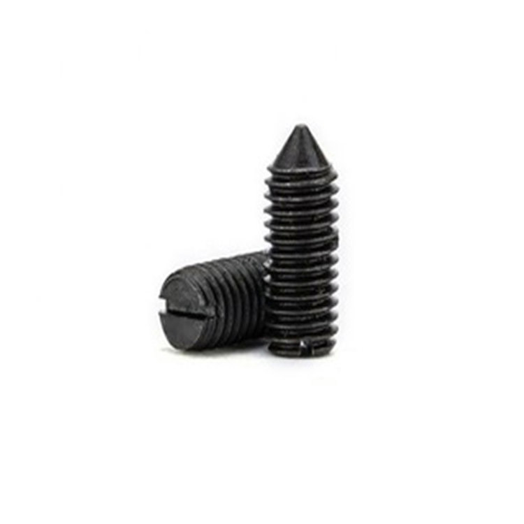 Carbon steel M6 8.8 Din553 black slotted cone point set screw