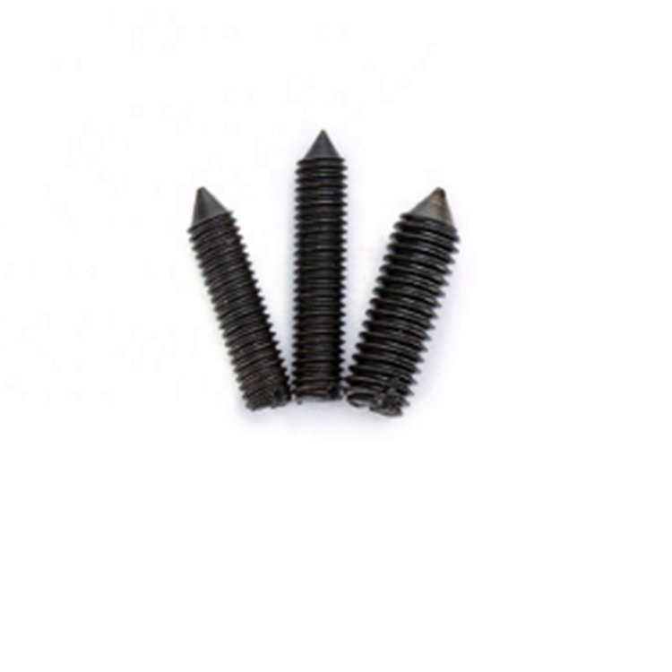 Carbon steel M6 8.8 Din553 black slotted cone point set screw