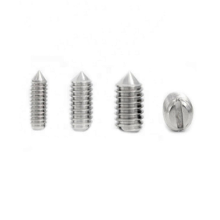 DIN553 304 316 stainless steel cone point slotted set screw