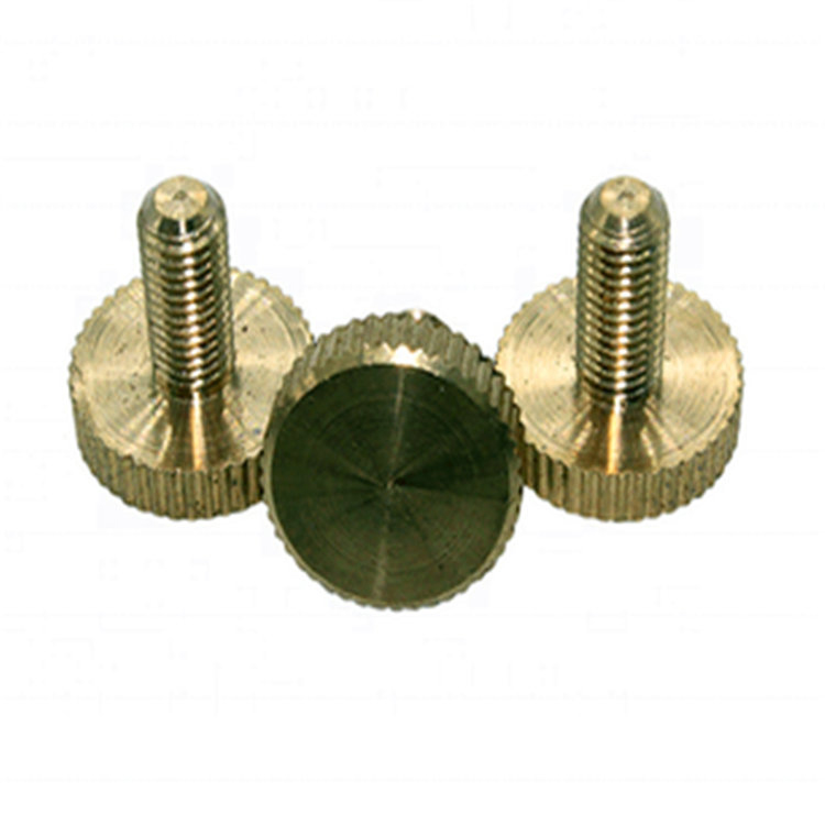 High quality m4 thin flat head solid brass knurled thumb screw