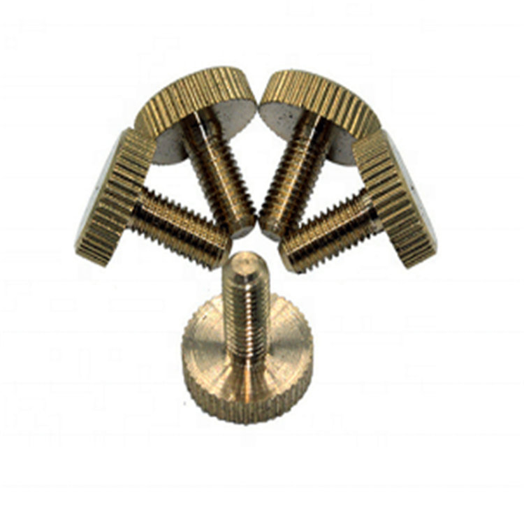 High quality m4 thin flat head solid brass knurled thumb screw