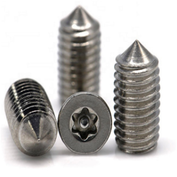 M6 stainless steel torx with pin cone point set screw