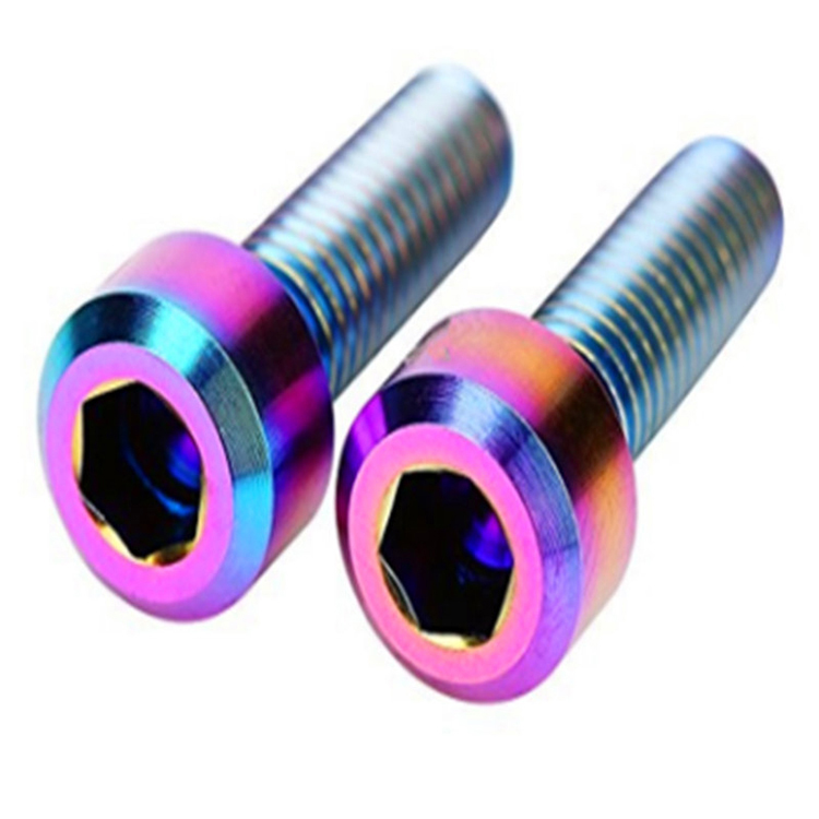 M8x12 GR5 Rainbow color titanium alloy hex socket screw
