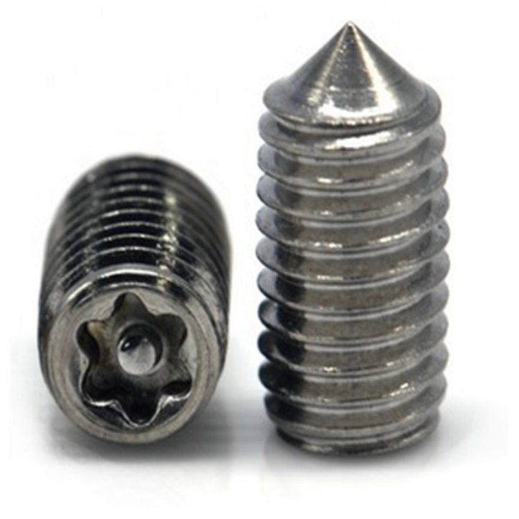 Stainless steel 316 M8 torx pin set screw with cone point