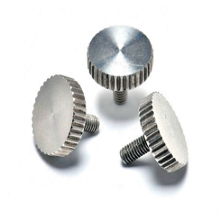Stainless steel 304 m3 big flat head knurled thumb mirror screw