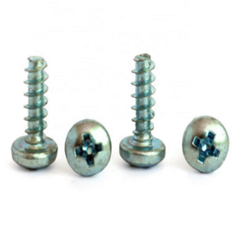 UNF Pan Head Cross Recessed  Self Tapping Screw With Blue White Zinc