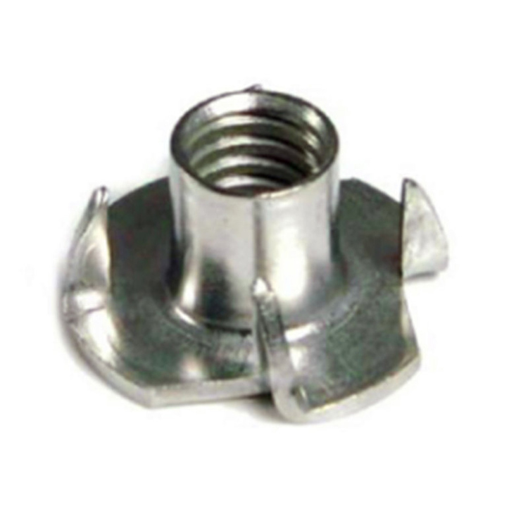 High precision hardware furniture insrt tee nut with 4 prong