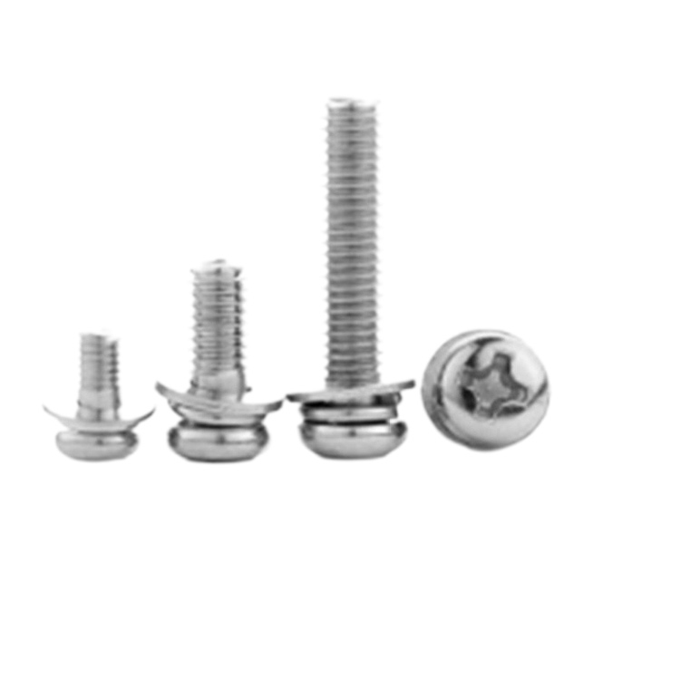 Customized cross pan round head combination screw with washer