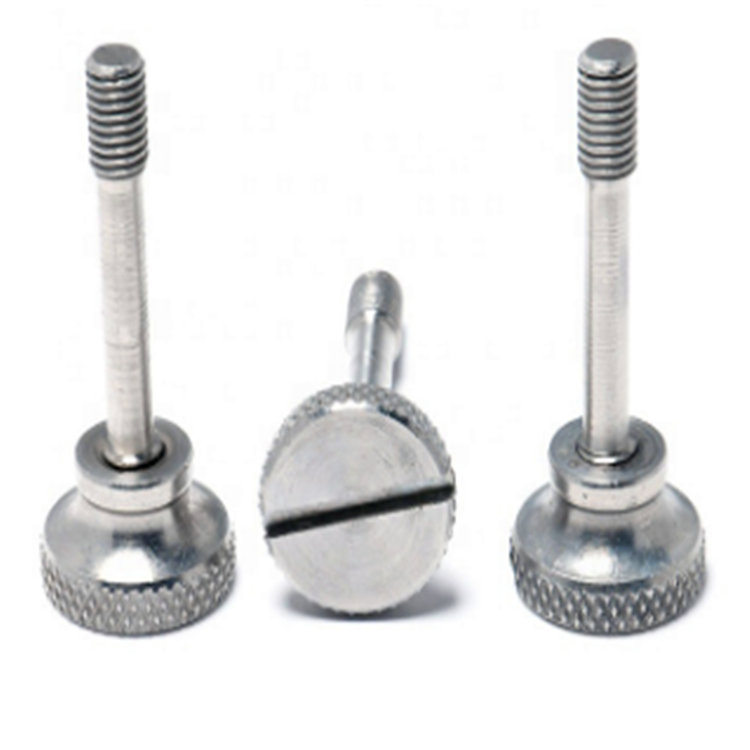 M8 custom stainless steel knurled thin head captive panel screw
