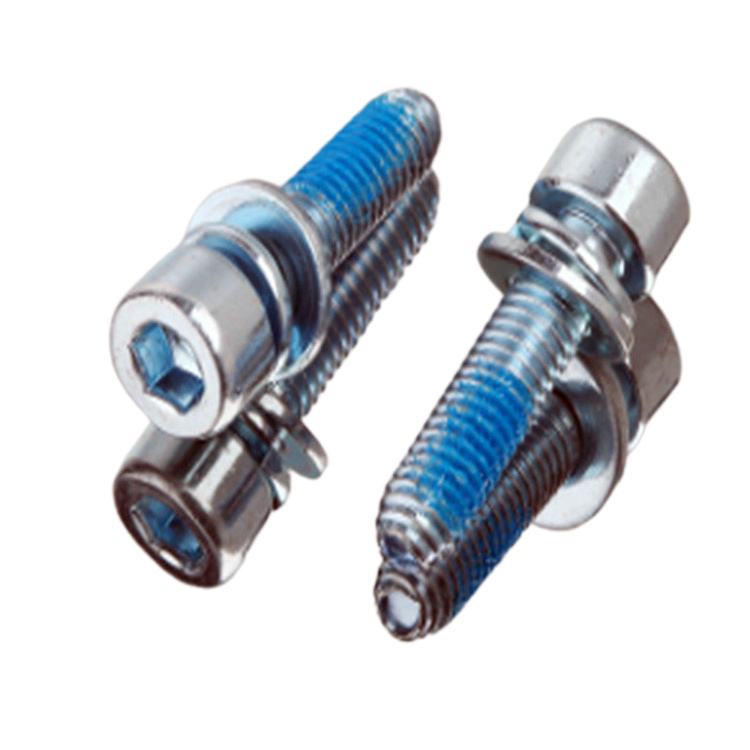 Stainless steel socket cup head thread locked combination screw 