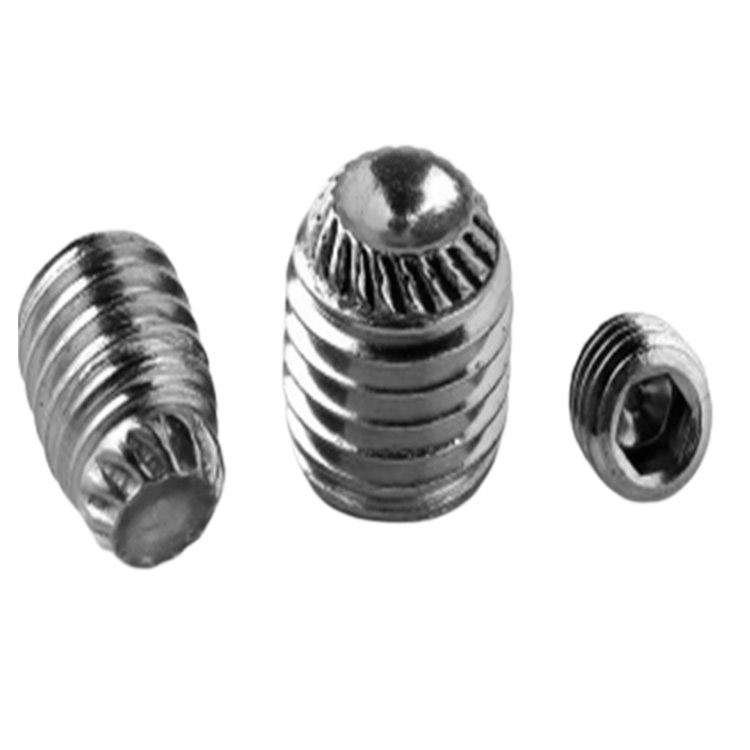 DIN 916K stainless steel knurled socket set screw with cup point