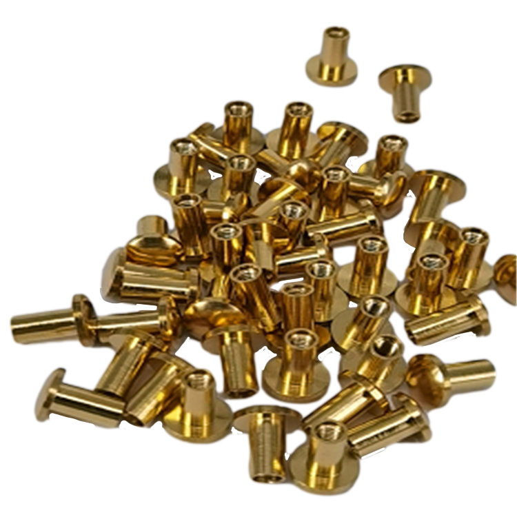 2mm flat head brass chicago blinding post screw for leather