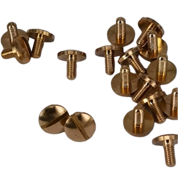 2mm flat head brass chicago blinding post screw for leather