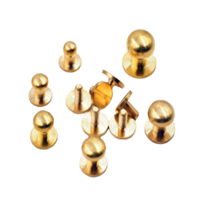 4mm-10mm Solid Brass Screwback Sam Brown Button Stud For leather