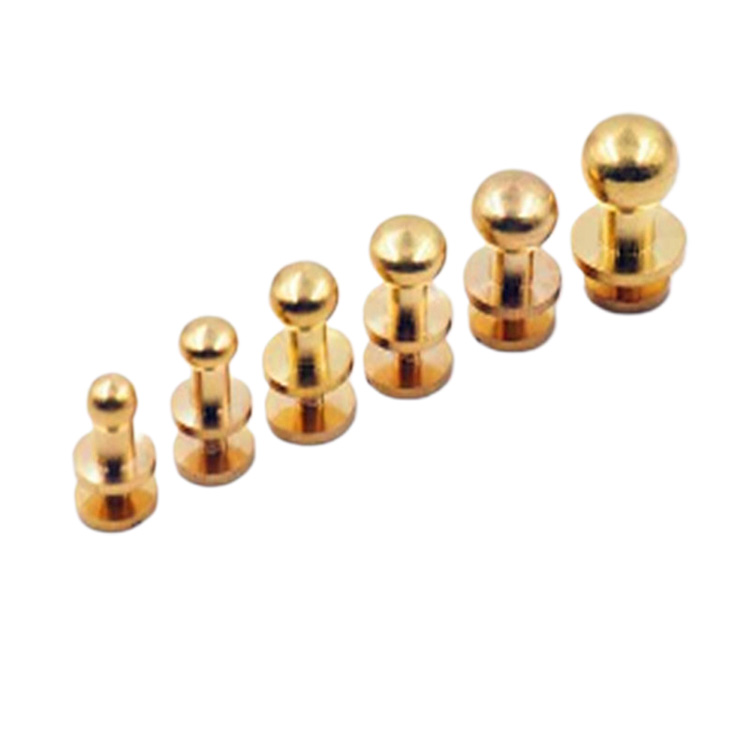 4mm-10mm Solid Brass Screwback Sam Brown Button Stud For leather