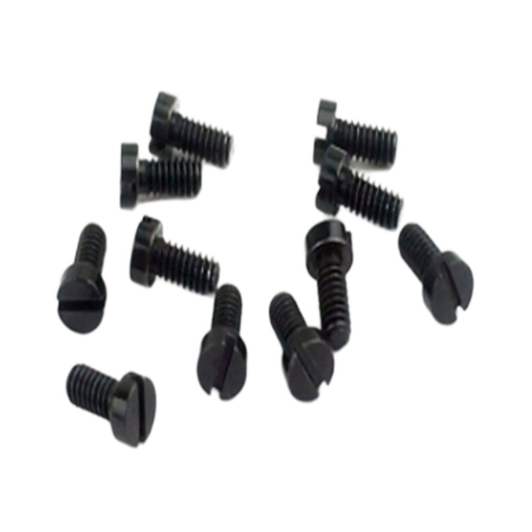 High precision black oxide M1.4 slotted flat head small screw
