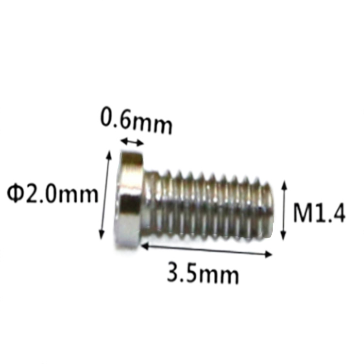 High precision M1.4 6 lobe miniature micro screw for watches