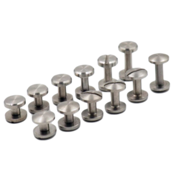 M3 stainless steel satin brushed chicago screw for leather