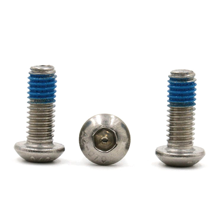 M3 stainless steel button head hex hsocket mini micro screw with nylon patch