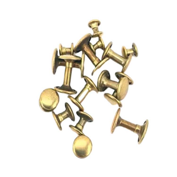More shiny solid brass double side rivets for luggage leather 