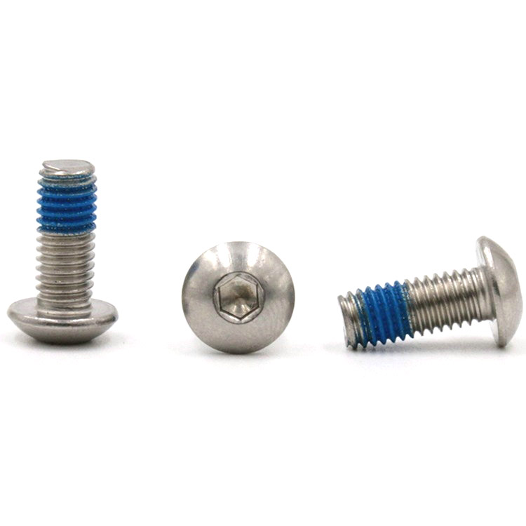 Stainless steel button head hex socket mini micro screw with nylon patch