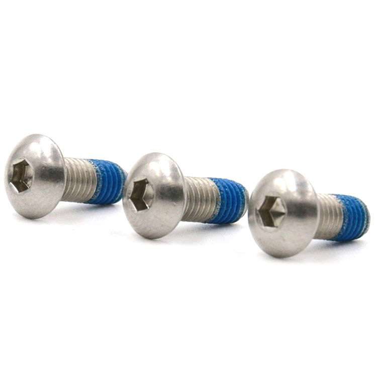 Stainless steel button head hex socket mini micro screw with nylon patch