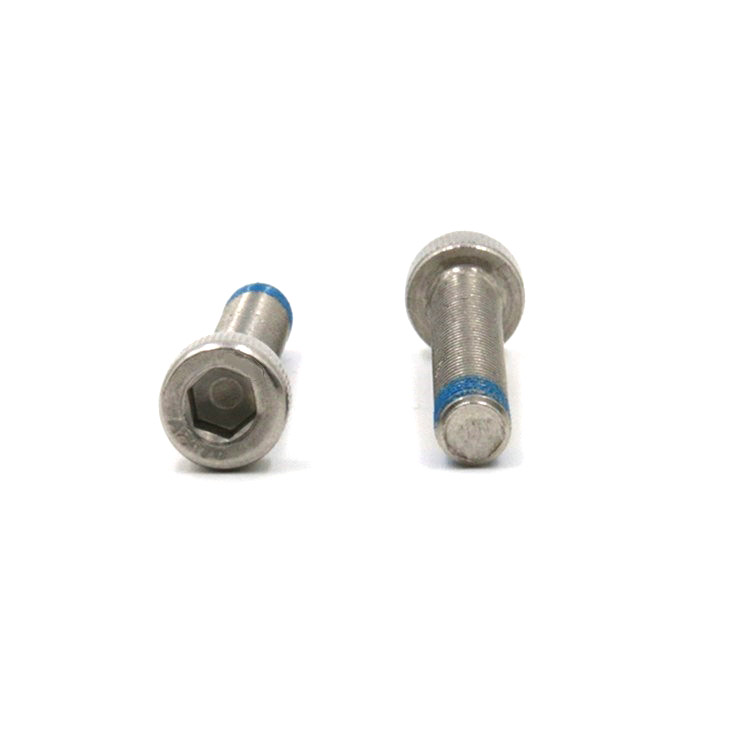 Stainless steel hexagon socket cup head screw with blue nylon patch