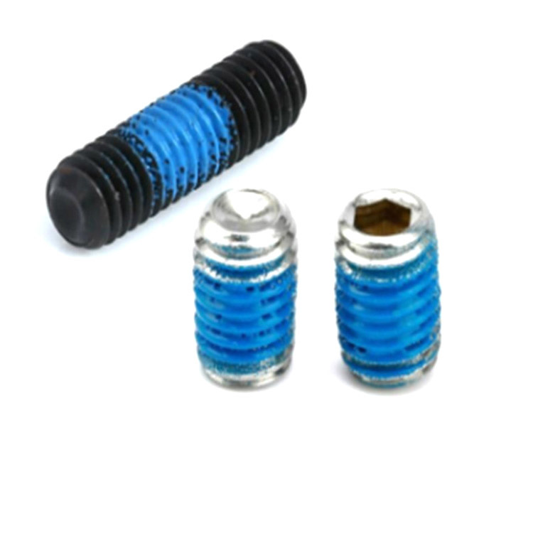 Stainless steel hexagon socket flat point set screw with nylon patch