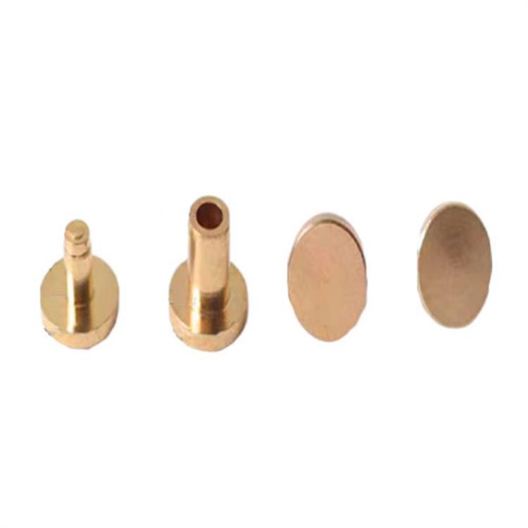 Thin flat head solid brass double side rivets for leather