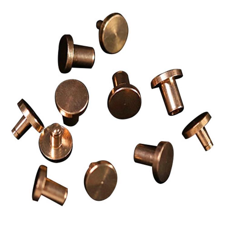 Thin flat head solid brass double side rivets for leather