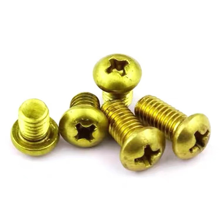 M2 golden color brass round head machine micro screws