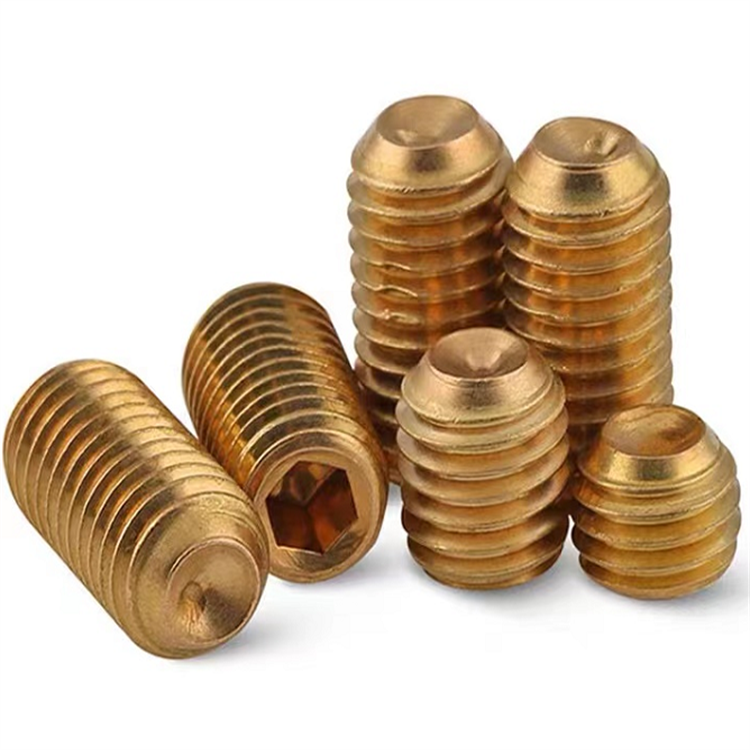 M6 brass hexagon socket concave end set screws 