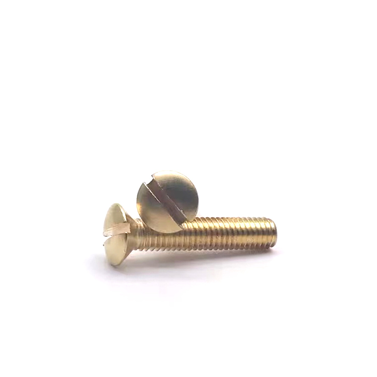 Solid brass m6 full thread oval head furniture screw 