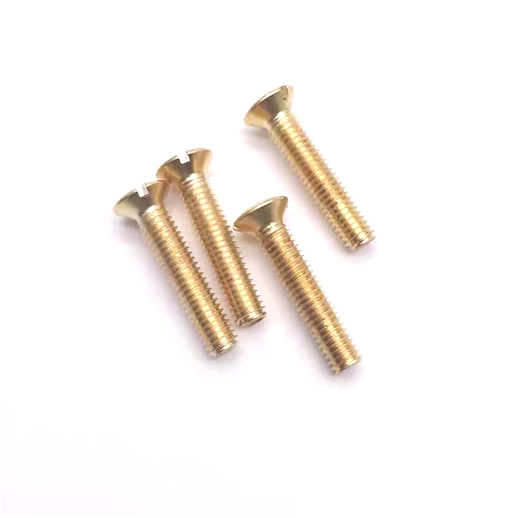 Solid brass m6 full thread oval head furniture screw 