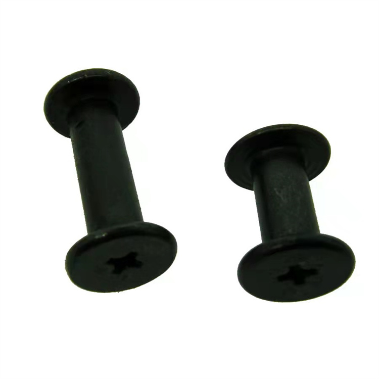 Black flat head m3 stainless steel chicago screw for leather 