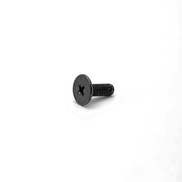 Black m2 carbon steel flat head 3mm computer screw 