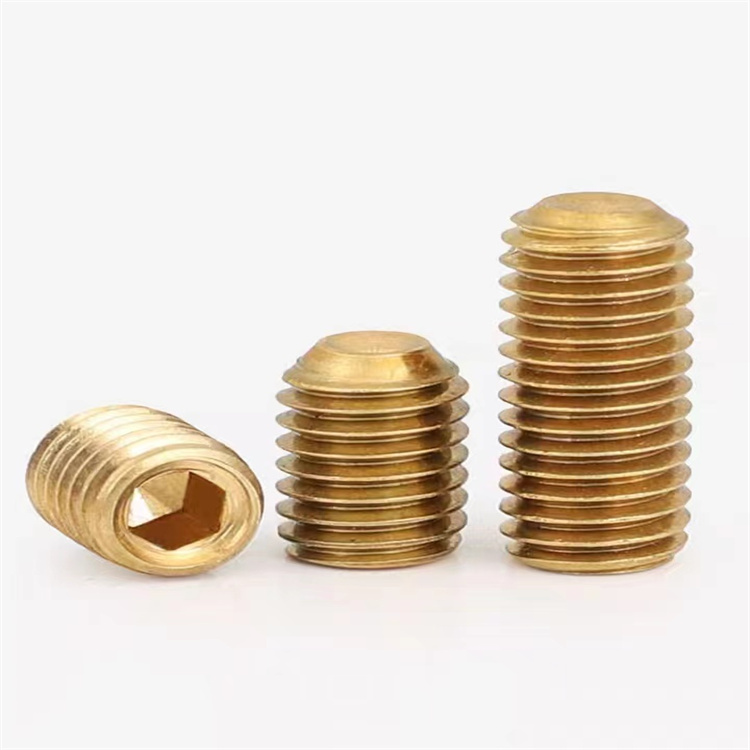 DIN913 m10 flat point brass hex socket grub screws 