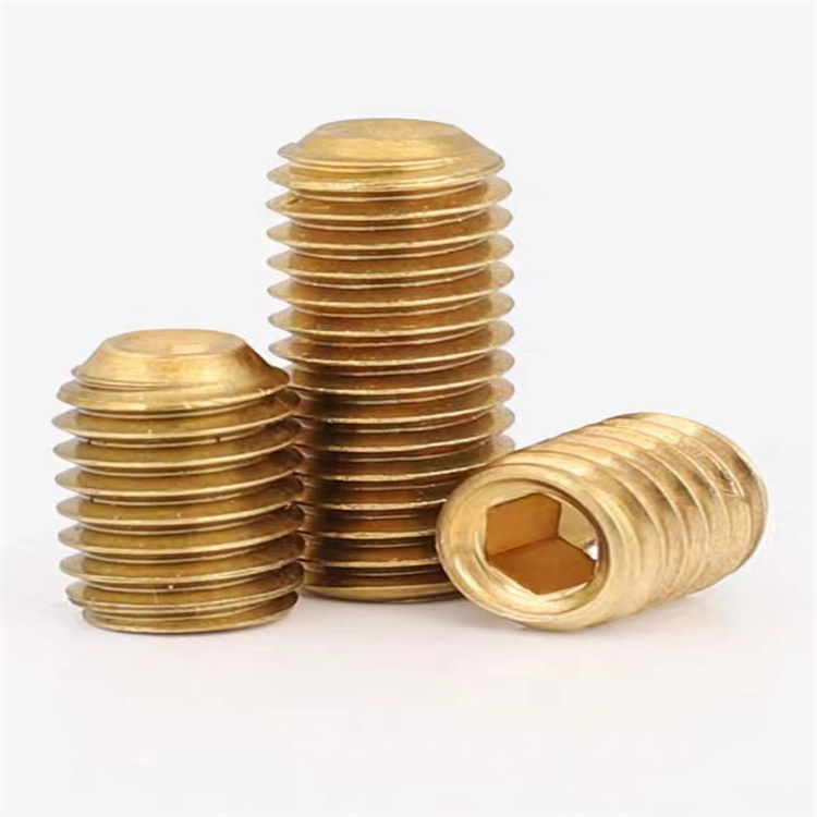 DIN913 m10 flat point brass hex socket grub screws 