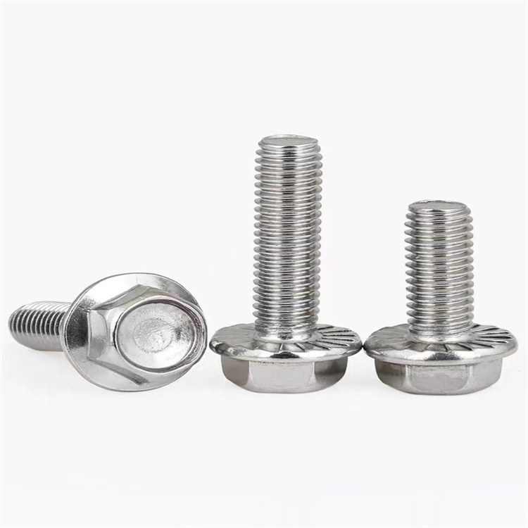 M10 flange head anti-skid stainless steel bolt for automobile 